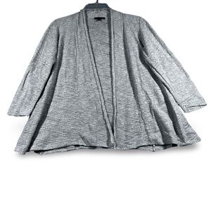 Eileen Fisher Cardigan Womens Large beige Knit Open Front Minimalist Long Sleeve